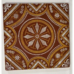 Vintage Brown & White Trivet, Made in Spain, 7.75"x7.75"